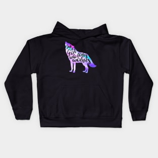 Just a girl who loves wolves Kids Hoodie